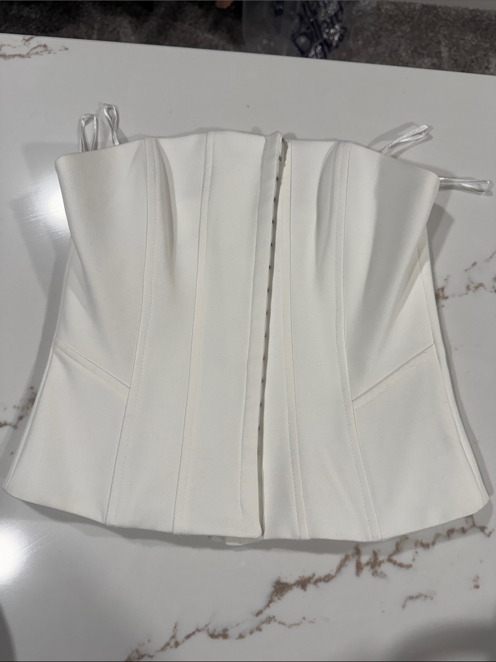 White Structured Bustier Corset Top
